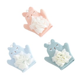 TOVINANNA 3pcs Cartoon Bath Mitts for Boy Girl Gentle Exfoliating Wash Gloves for Fun Bathing Soft Texture Rich Bubbles for Boy Girl Toddlers