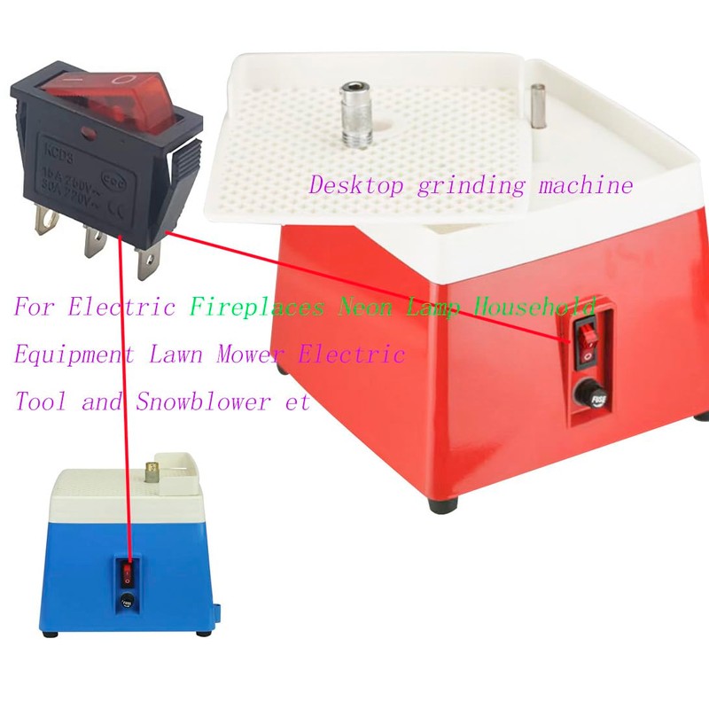 3 pin 2 Position Red Lighted Rocker Switch for Desktop