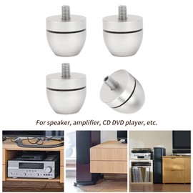 Speaker Isolation Pads Amplifier Base Pads Speaker Silencer Feet, Speaker Shockproof Pads Studio Recording Equipment Feet & Spikes Speaker Accessories (Silver)