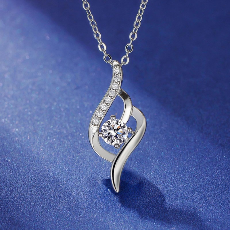 Gifts for Best Friend Woman Silver Rhinestone Necklace for Women