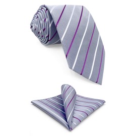 S&W SHLAX&WING Men's Necktie Set, Long Necktie, Pocket, Square, Combo Included, Large and Tall, B37-XH