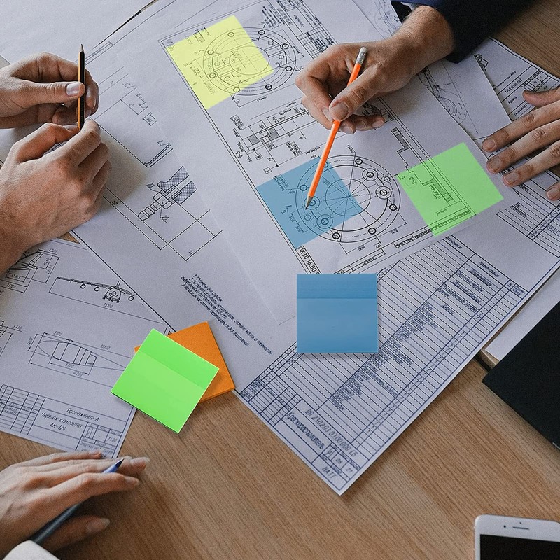 600 Sheets Transparent Sticky Notes, 2 Sizes, Transparent Sticky Notes,