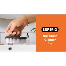 Superio Nail Brush Cleaner with Handle Stiff Bristles 3 Pack Heavy Duty Brush Scrubber