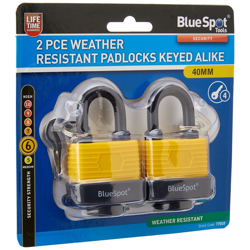 Fort Knox 77010 40 mm Weather Resistant Keyed Alike Padlocks
