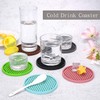 ME.FAN Silicone Coasters [6 Pack] Thickened Drink Coasters with Holder