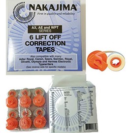 Nakajima LO001 Typewriter Lift-Off Correction Tape (6-Pack)