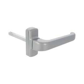Amig - Rosette Handle for Doors | Mod. Epsilon | 5`2" x 2´8" | 0,3" Square | Elegant and Simple Design | Ergonomic Grip Handle | Aluminium Silver
