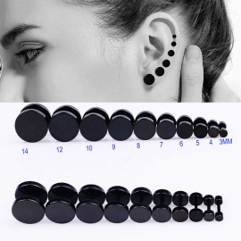 Unbranded 3MM-14MM Screw Stud Earrings for Men Women Steel Cheater Fake Ear Plugs Gauges - 14mm