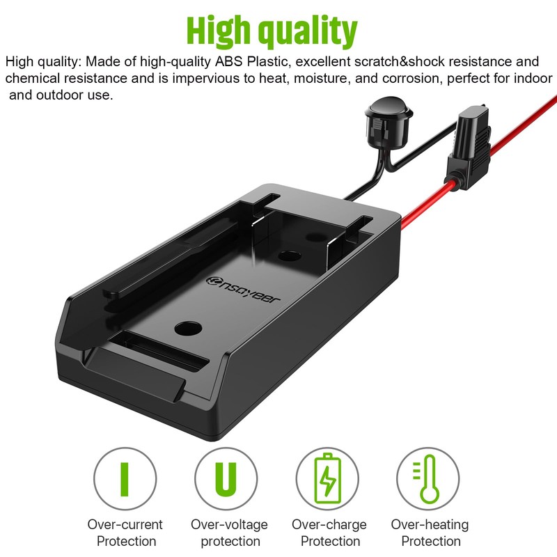 Ensayeer Power Wheel Adapter with Fuse & Switch, Secure Battery
