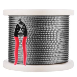 Lichamp 350FT 1/8 Stainless Steel Wire Rope Cable, Aircraft 316 SS Braided Steel Wire Thin Metal Cable Hardware for Deck Railing Handrail Safety System, SSC350