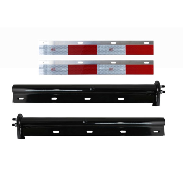 Black Straight Spring Loaded Mud Flap Hanger,Round Tube Style,1-1/8" Bolt