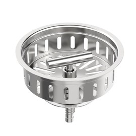 KONE Kitchen Sink Stopper Strainer Replacement for Standard 3-1/2 Inch Spin and Seal Drains with Threaded Stopper Function, Stainless Steel Sink Strainer, Twist Lock Basket Strainer Replacement