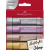 Faber-Castell Metallic Highlighters - 4 Glitter Highlighter Pens for Journaling