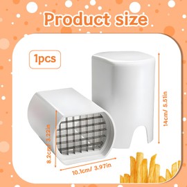Potato Chipper & Chip Cutter - Stainless Steel French Fry Slicer for Home Kitchen, Easy to Use & Dishwasher Safe, Uniform Cuts for Fries & Veggies