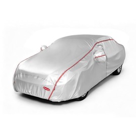 10-Layer Waterproof Car Cover– All Weather Full Exterior Vehicle Cover with Driver Door Zipper, Windproof Straps, UV & Snow Protection, Universal Fit (See Size Chart Before Purchase)
