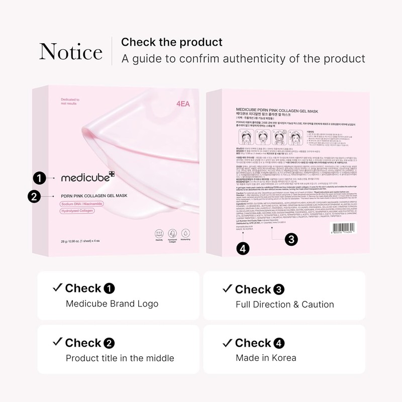 Medicube PDRN Pink Collagen Gel Mask 28g(4pcs)