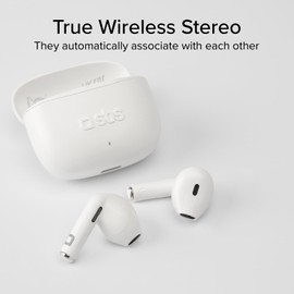 SBS Go Pods TWS Semi-In-Ear-Kopfhörer, True Wireless Stereo, Ladehülle, integriertes Mikrofon, Touch-Steuerung, für Smartphone, Tablet, Laptop, 12 Stunden Wiedergabe, Weiß