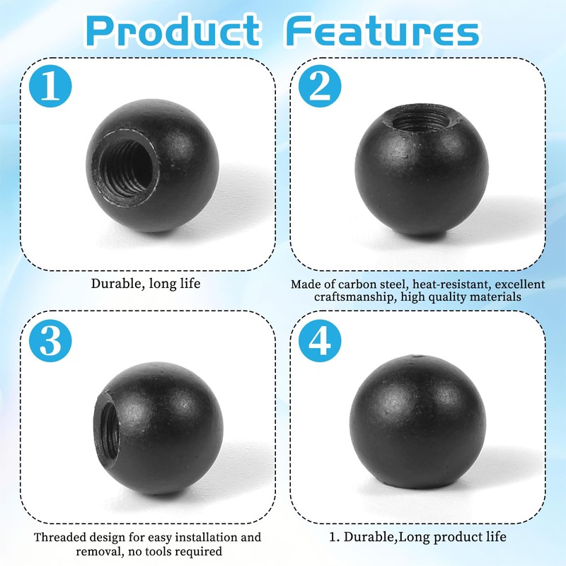 10PCS M4 Lamp Cap Nuts, Black Screw Caps Ball Lamp