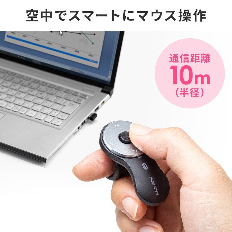 Sanwa Supply (サンワサプライ) Bluetooth Ring Mouse 3 MA-BTRING3BK
