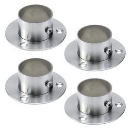 Antrader 4-Pack Stainless Steel Closet Rod Flange 1.5 Inch Dia. Adjustable Socket Bracket Support Holder for Pipe（Silver）