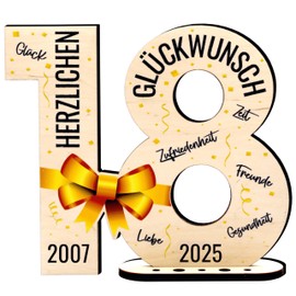 defiPad 2024 Wooden Sign Guest Book 18th Birthday Gift for Woman or Man 18 Years Wooden Gifts and Guest Book for Birthday Anniversary Birthday Decoration Birthday Gift for Women