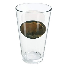 LOGOVISION Grizzly Bear In The Morning Glow 16 oz Pint Glass, Tempered Glass, Printed Design & A Perfect Fan Gift | Great for Cold Beverages, Soda, Water