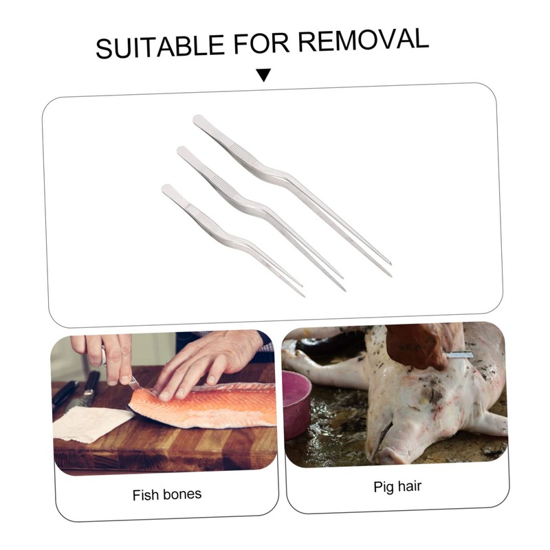 GRIRIW 3pcs Multi-use Surgical Tweezers Fish Bone Tweezers Pig Hair