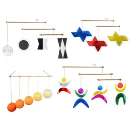 Set of 4 portable montessori - Munari, Gobbi, Octahedron, Dancers. Montessori mobile, Baby mobile, Hanging mobile baby boy and girl
