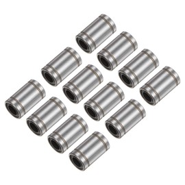 sourcing map 12pcs LM8UU Linear Ball Bearings, 8mm Bore Dia, 15mm OD,24mm Length, Linear Motion Bearing for CNC Machine Tool 3D Printer