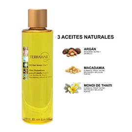 Terramar Oleo (Tratamiento Para El Cabello) 3 En 1, Con Aceite De Argán, Macadamia Y Monoi De Tahití - 120 Ml