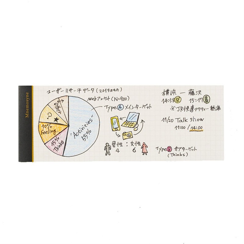 Maruman N162 Bloc de notas con rayas de nemosina, largo,