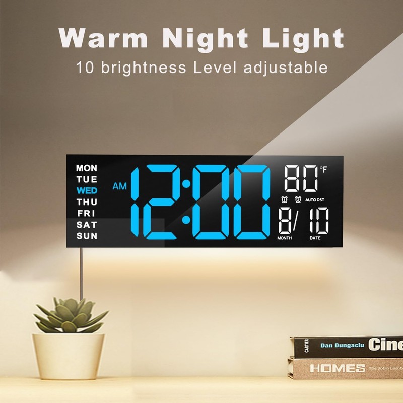 JALL 16" Large Digital Wall Mount Clock, Count Down Timer,