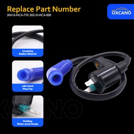 OXCANO Ignition Coil Spark Plug CDI Box Compatible with Honda FourTrax 300 TRX 300 2x4 1989 1990 1991 1992 1993 FourTrax 300 TRX 300FW 4x4 1990 1991 1992 1993 Replace # 30410-HC4-770 30510-HC4-000