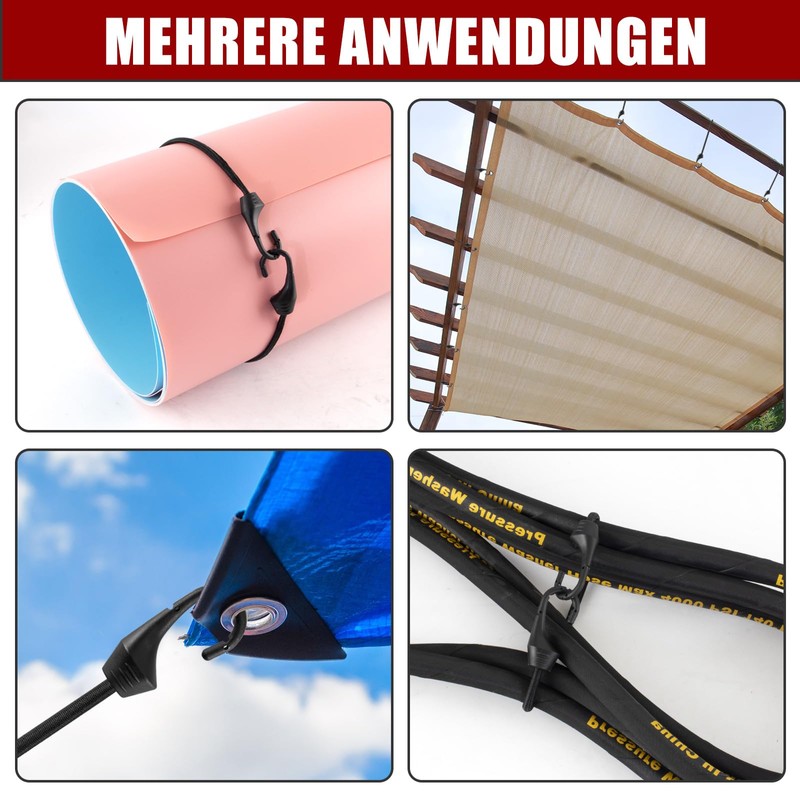 Akicderu Elastic Straps with Hooks, Heavy Duty Expander with Hooks,