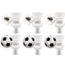 6 x Toilet Stickers Bathroom Equipment Pub Pissoir Urinal Funny Decoration - LK Trend & Style (3 x Bow Tie + 3 x Football)