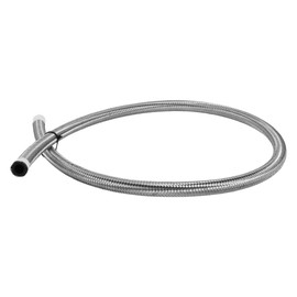 HEROFFIX 1 Pcs AN6 Fuel Line Hose 3ft Vacuum Hose Automotive 6AN CPE Fuel Hose Silver Tone CPE Rubber,Stainless Steel Braided