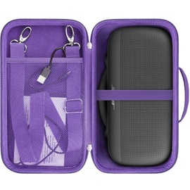 RAIALL Hard Travel Case for New Bose SoundLink Max Large Portable Waterproof Bluetooth Speaker Protective Carrying Pouch Bag with Mesh Pocket fit USB-Cable and Other Small Accessories, Purple