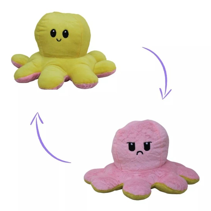 Teddy Babys Pulpo Reversible Pulpito Feliz Enojado Gigante 70 X