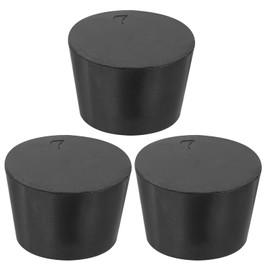 sourcing map Rubber Tapered Plug 28mm to 37mm Solid Test Tubes Bungs Stopper Black for Lab Home 3 Pieces