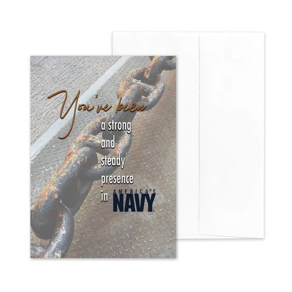 2MyHero - US Navy - Military Retirement Congratulations Greeting Card With Envelope - 5" x 7" - You Have Been a Strong And Steady Presence