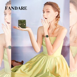 FANDARE Women's Leather Coin Purses Mini Purse Coin Bag Key Wallet Money Organiser Purse Waterproof Purse Money Clip Purse Coin Purse, dark green