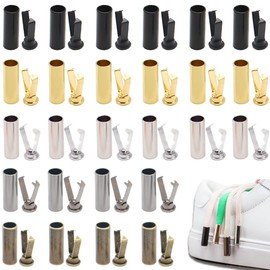50 Sets 5 Colors Shoelace Tips Alloy Shoelace Head for DIY Shoe Laces Tips Protector Alloy Shoelace Heads and Cords End Metal Aglet Replacement Head for Shoestrings Or Clothes etc