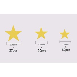 YOKIND 117Pcs Gold Stars Wall Decal Stars Pattern DIY Wall Stickers for Kids Rooms Home Decor