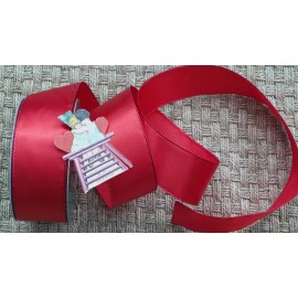 Ribbon Christmas WIRE EDGE Satin Red Holiday Ribbon Red Edge 2.5"  wide 5 yds