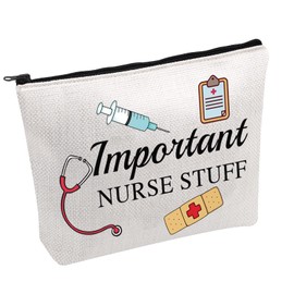 Nurse Cosmetic Travel Pouch Bag Nurses Week Nursing Supplies Gifts Important Nurse Stuff Nursing Makeup Bags (Important Nurse Stuff B)