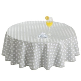 Romanstile Small Oilcloth Tablecloth Outdoor Tablecloth Round 80 cm Outdoor Grey PVC Tablecloths, Weatherproof and Waterproof, Garden Table, Restaurant, Garden, Bistro, Hotel, Cafe, Balcony, Party