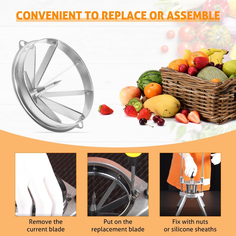 Fruit Cutter Blade Ergonomic Detachable Stainless Steel Sharp Apple Cutter