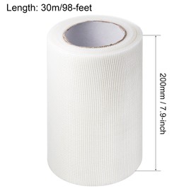 uxcell Drywall Joint Tape Self-Adhesive Fiberglass 7.8-inch x 98-feet Repair Patch Wall Hole Crack Mesh Size 2mm