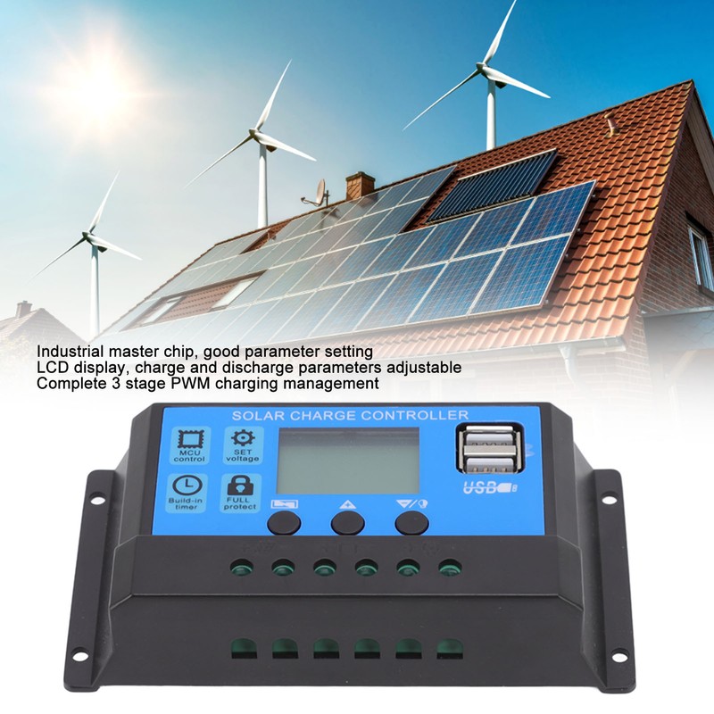 12V 24V Solar Charge Controller Dual USB Port Solar Panel