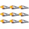 cciyu 9x 17 Led Amber Torpedo Cab Marker Lights Chrome